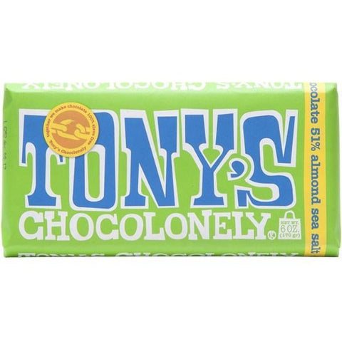 Lolli and Pops Classic Tony's Dark Almond Sea Salt 51% Bar