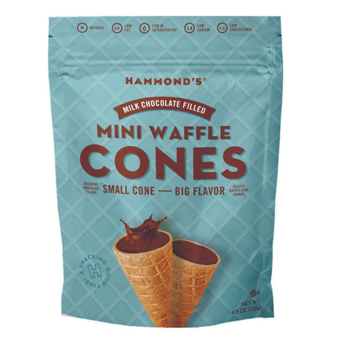 Lolli and Pops Gourmet Mini Waffle Cones Milk Chocolate