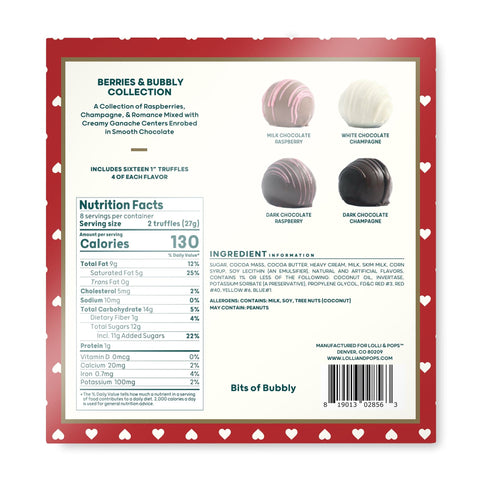 Lolli and Pops L&P Collection Berries & Bubbly 16 Piece Truffle Collection