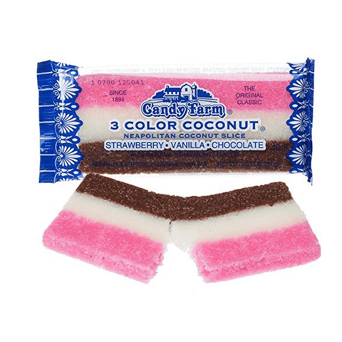 Lolli and Pops Retro 3 Color Neapolitan Coconut Bar